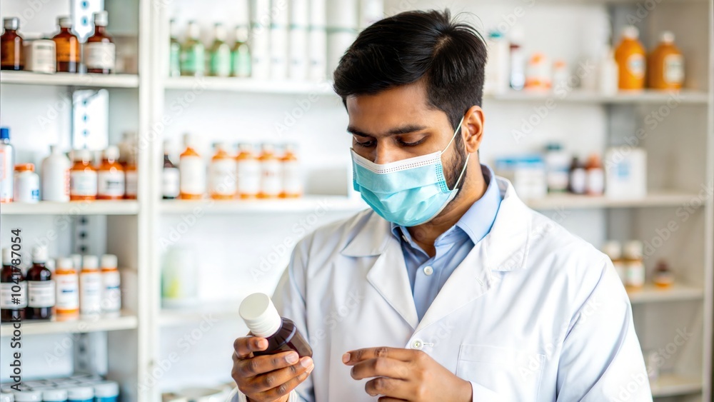 Indian Pharmacist Demonstrating Medicine Dosage
Indian Pharmacist Demonstrating Medicine Dosage