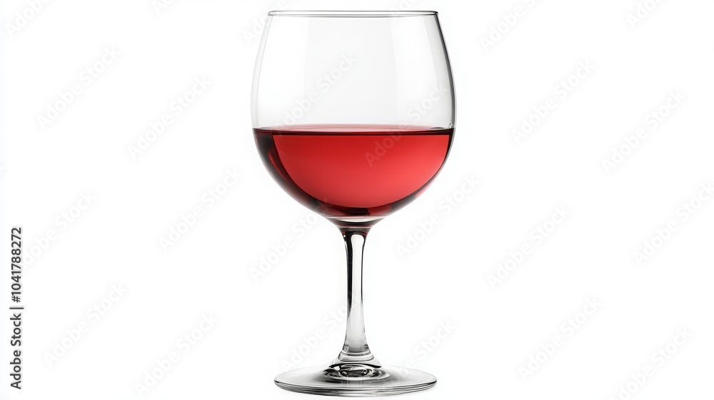 Red wine glass isolated on a white background