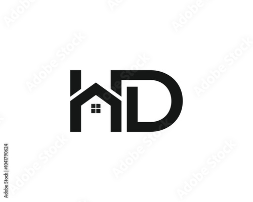 HD letter logo for home and construction companies.eps