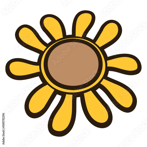Sunflower Sun Flower Cartoon Comic Design Happy Small Pretty Leaf Beautiful Green Plant Blooming Nature Lover Flowers Gardening Gardeners Thumb Garden Hobby Blooms Blossoms Gardener Leisure Summer