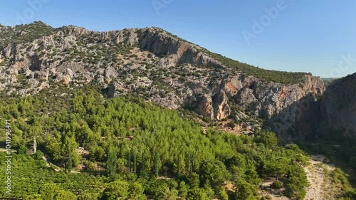 Kapuz Canyon in Antalya Captured by Drone. Peaceful, Undisturbed Natural Beauty photo