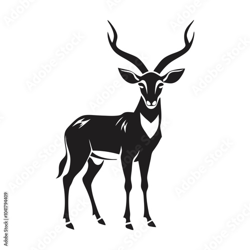 Elegant Gazelle Silhouette Vector Art for Wildlife Projects.