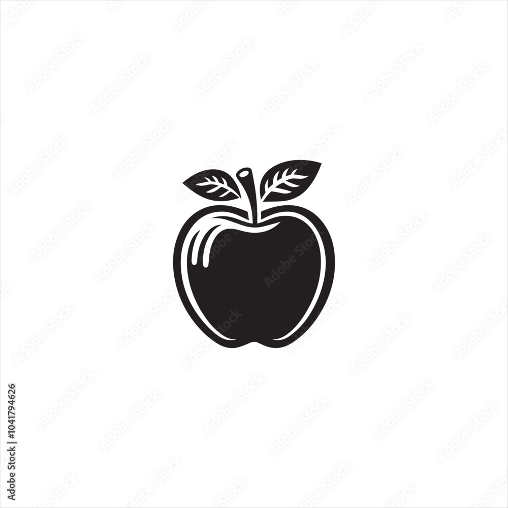 Cute Apple silhouette minimalistic vector art illustration Cute Apple silhouette minimalistic vector art illustration