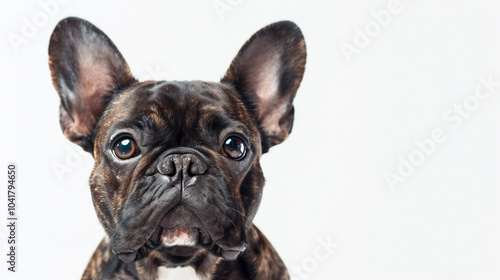Close-up Portrait of a French Bulldog with Big Ears