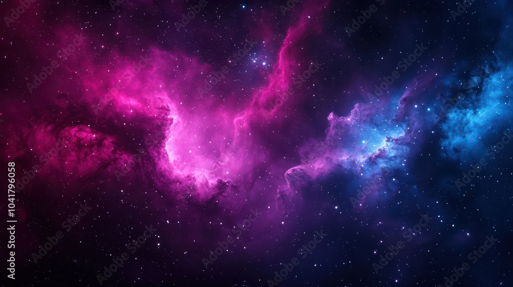 Fototapeta premium Colorful nebula in deep space with stars and cosmic clouds