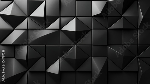 Geometric Black Pattern with Glossy Finish