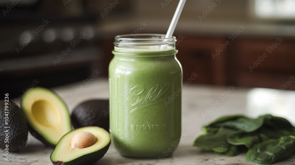 Green Smoothie with Avocado Green Smoothie with Avocado