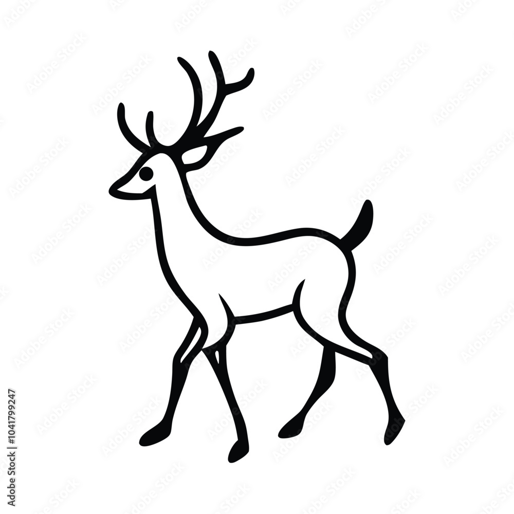 A vector set of elegant running deer silhouettes, perfect for holiday cards, wildlife-themed designs, and decorations. Ideal for Christmas, seasonal projects, and nature-inspired illustrations.