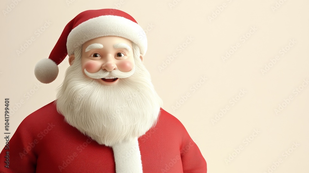 A cartoonish image of Santa Claus with a big smile on his face A cartoonish image of Santa Claus with a big smile on his face