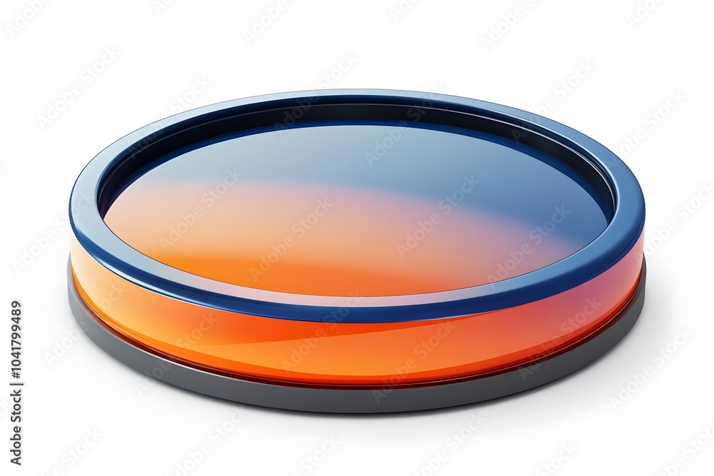 Minimal 3D Service Area Icon with Smooth Transitions in Blue and Orange Circular Shape on White Minimal 3D Service Area Icon with Smooth Transitions in Blue and Orange Circular Shape on White