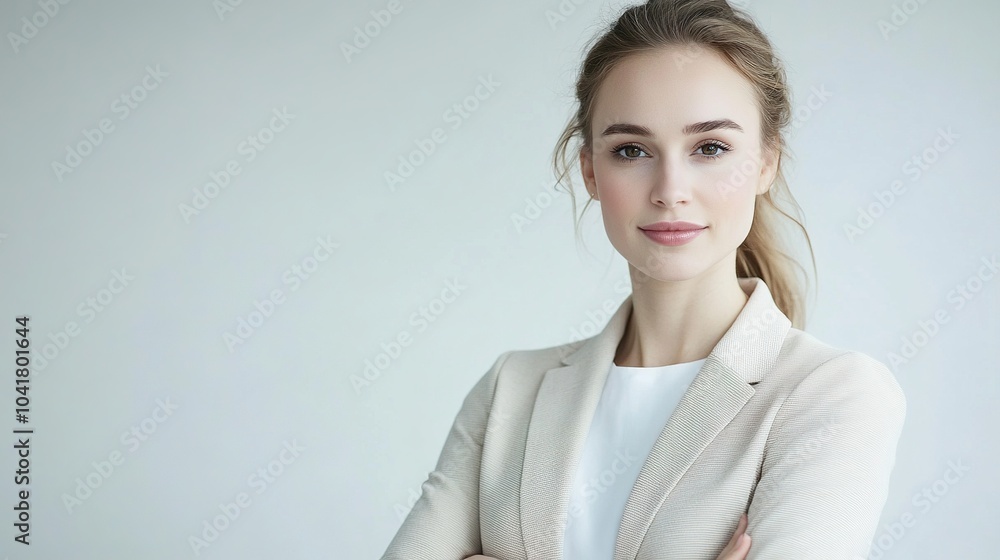 Professional Woman with Confident Pose in Light Setting Professional Woman with Confident Pose in Light Setting