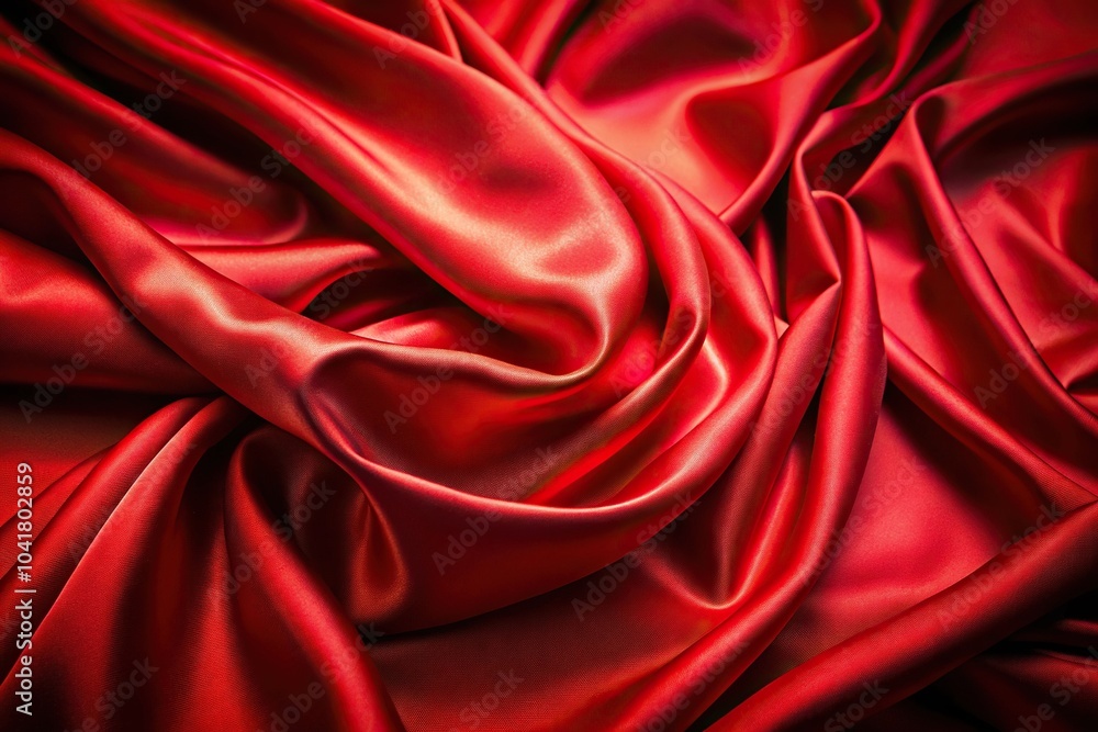 Red satin background with folds Red satin background with folds