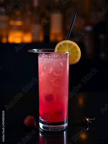 Alcohol coctail, fruit, photo