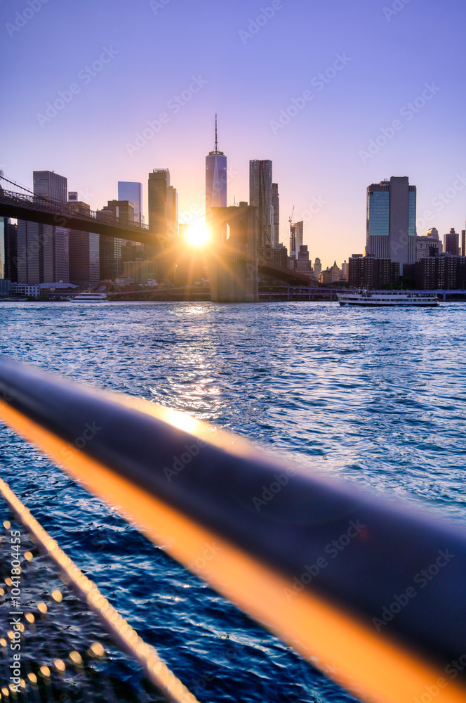 The New York City skyline from Brooklyn, New York.