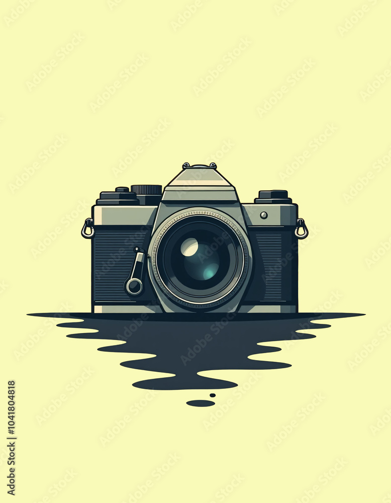 illustration of an analog SLR camera. illustration of an analog SLR camera.