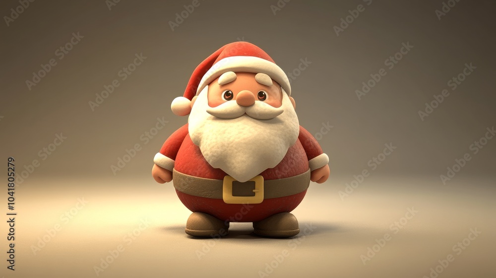 Obraz premium A cartoonish image of Santa Claus standing on a white background