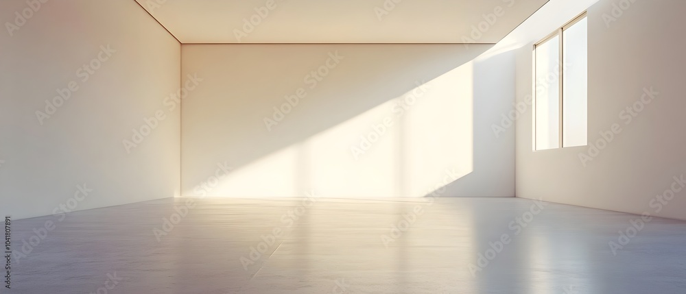 Fototapeta premium Minimalistic Empty White Room with Smooth Flooring and Clean Design