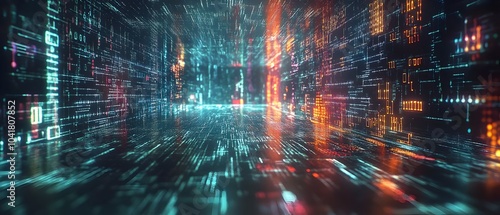 Wallpaper Mural Energetic Binary Coding Texture Backdrop of Futuristic Software Programming Torontodigital.ca