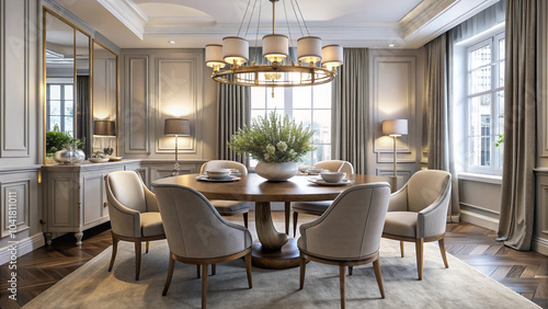 dining room with fireplace