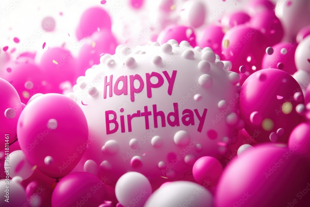 Colorful Birthday Celebration with Balloons and Confetti Colorful Birthday Celebration with Balloons and Confetti