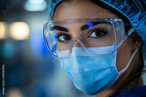 Focused Medical Professional in Goggles and Mask1 photo