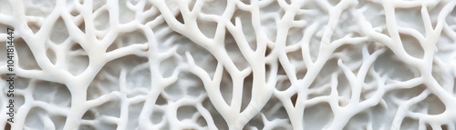 Detailed close-up of intricate white coral texture photo