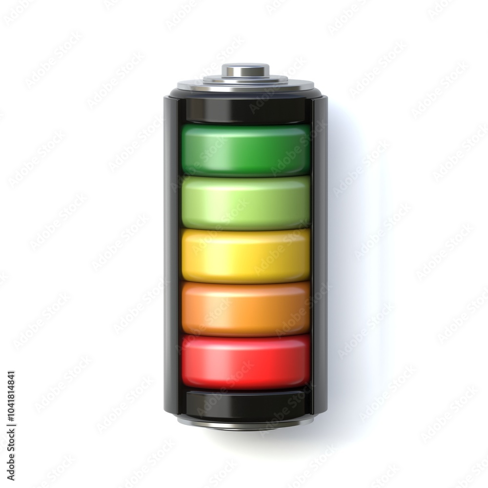 Battery color levels 3D Battery color levels 3D