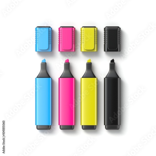 Obraz na płótnie CMYK highlighter markers 3D w salonie