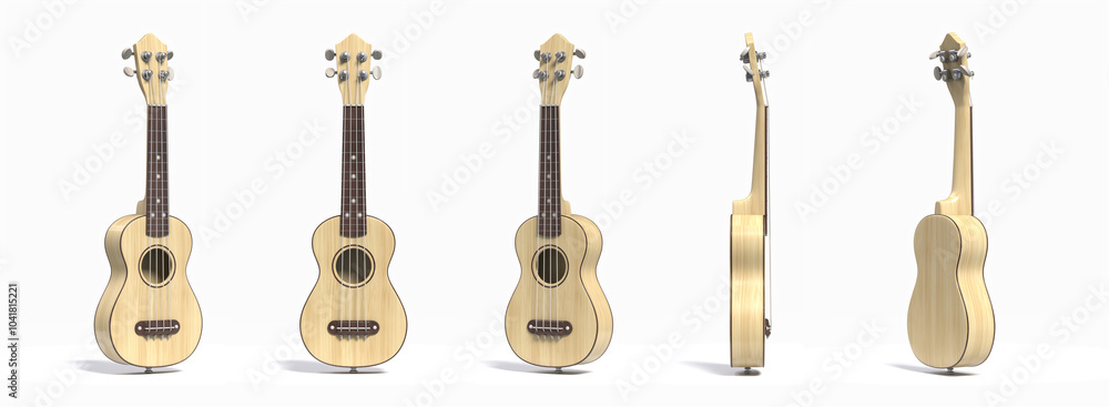 Ukulele Different viewing angles 3D