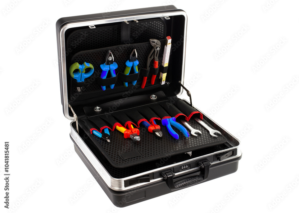 Open Tool Case with Assorted Hand Tools Open Tool Case with Assorted Hand Tools