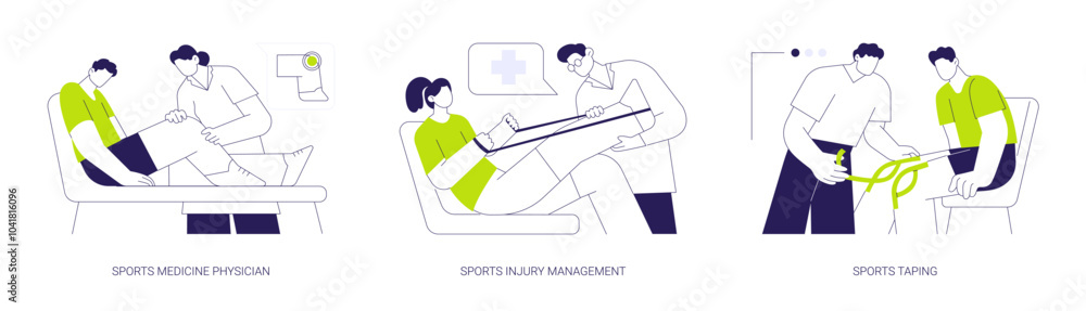 Sports medicine abstract concept vector illustrations. Sports medicine abstract concept vector illustrations.
