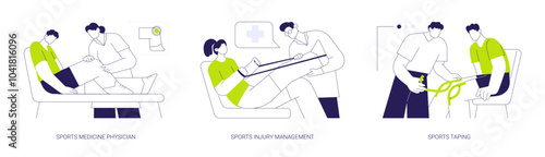 Sports medicine abstract concept vector illustrations.