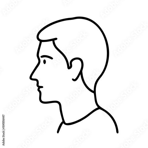 Simple black and white outline of a man’s profile