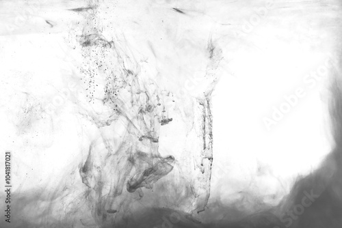Black color-ink dye melt on white background,Abstract smoke pattern,Colored liquid dye,Splash paint	