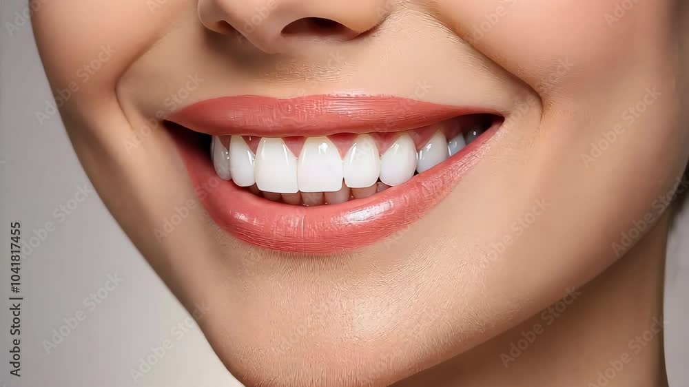 Woman smiling showing healthy white teeth and gums
