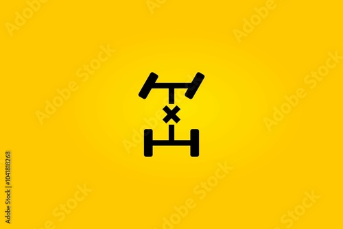 Differential lock icon on a yellow background