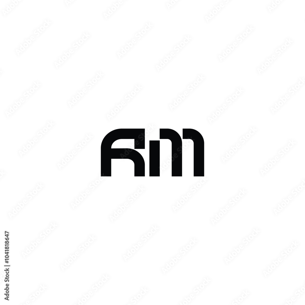 Obraz premium AM monogram logo design letter text name symbol monochrome logotype alphabet character simple logo