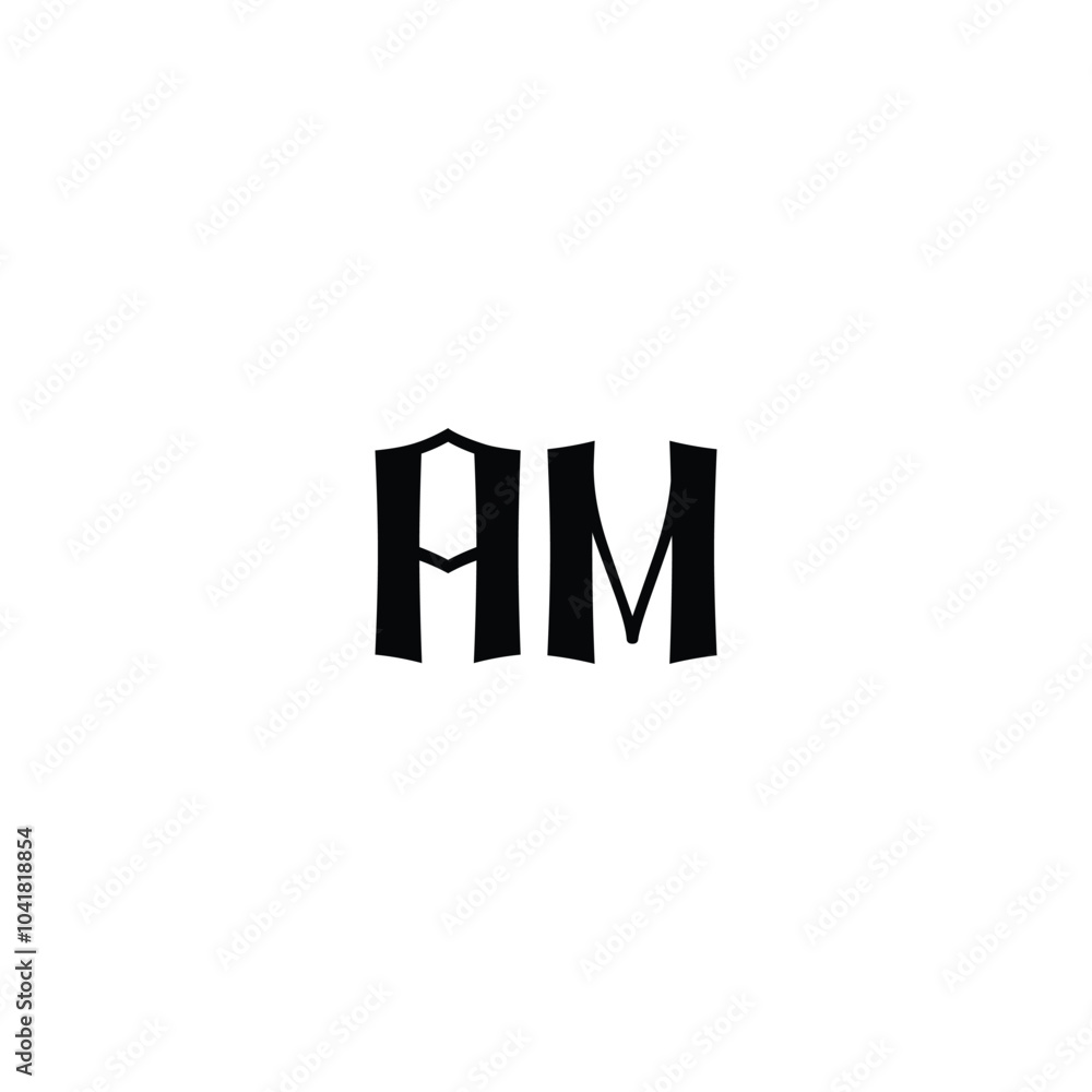 Obraz premium AM monogram logo design letter text name symbol monochrome logotype alphabet character simple logo