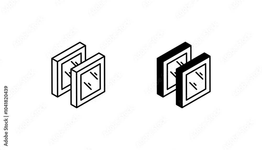 Double-glazed Windows icon design with white background stock illustration Double-glazed Windows icon design with white background stock illustration