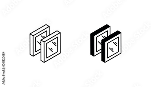 Double-glazed Windows icon design with white background stock illustration