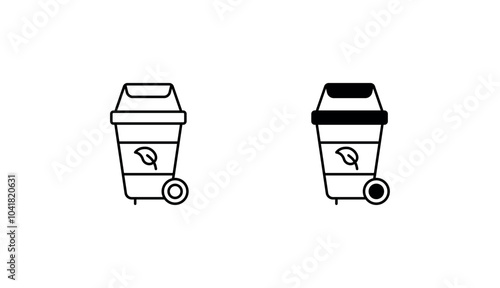 Compost Bin icon design with white background stock illustration