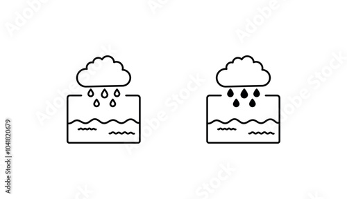 Rainwater Harvesting icon design with white background stock illustration