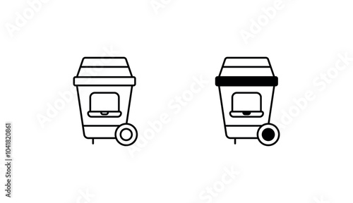 E-waste Recycling icon design with white background stock illustration