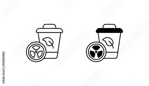 Hazardous Waste Disposal icon design with white background stock illustration