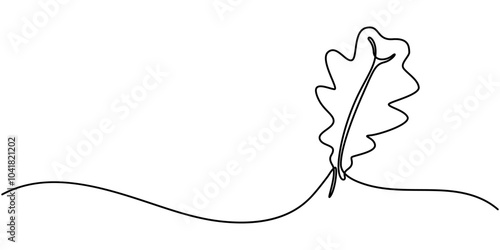 Single one line drawing of maple leaves one hand drawn lineart design isolated on white background, One continuous line drawing of maple leaf. Maple leaf line art in autumn. Contour drawing.