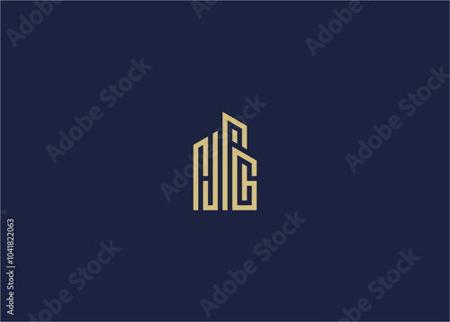 Letter hg with building logo icon design vector design template inspiration