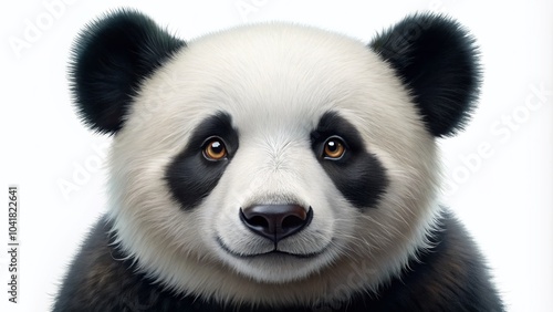 Cute Panda Illustration on White Background for Nature and Wildlife Themes photo