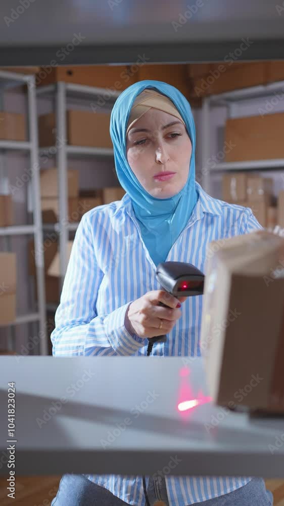 delivery problems poor packaging woman in hijab warehouse vertical video delivery problems poor packaging woman in hijab warehouse vertical video