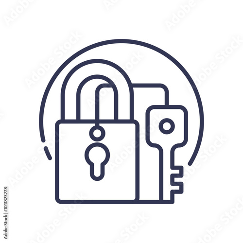 Padlock and key symbolize security and regulatory compliance.