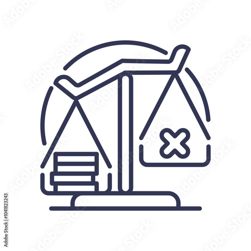 Scales of justice tilted, symbolizing imbalance and unfair practices.